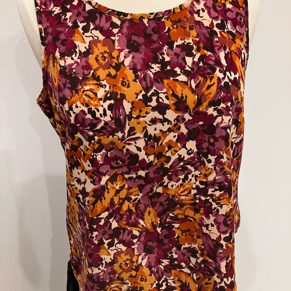 Covington Multicolor Floral sleeveless Blouse tank top - Picture 5 of 9